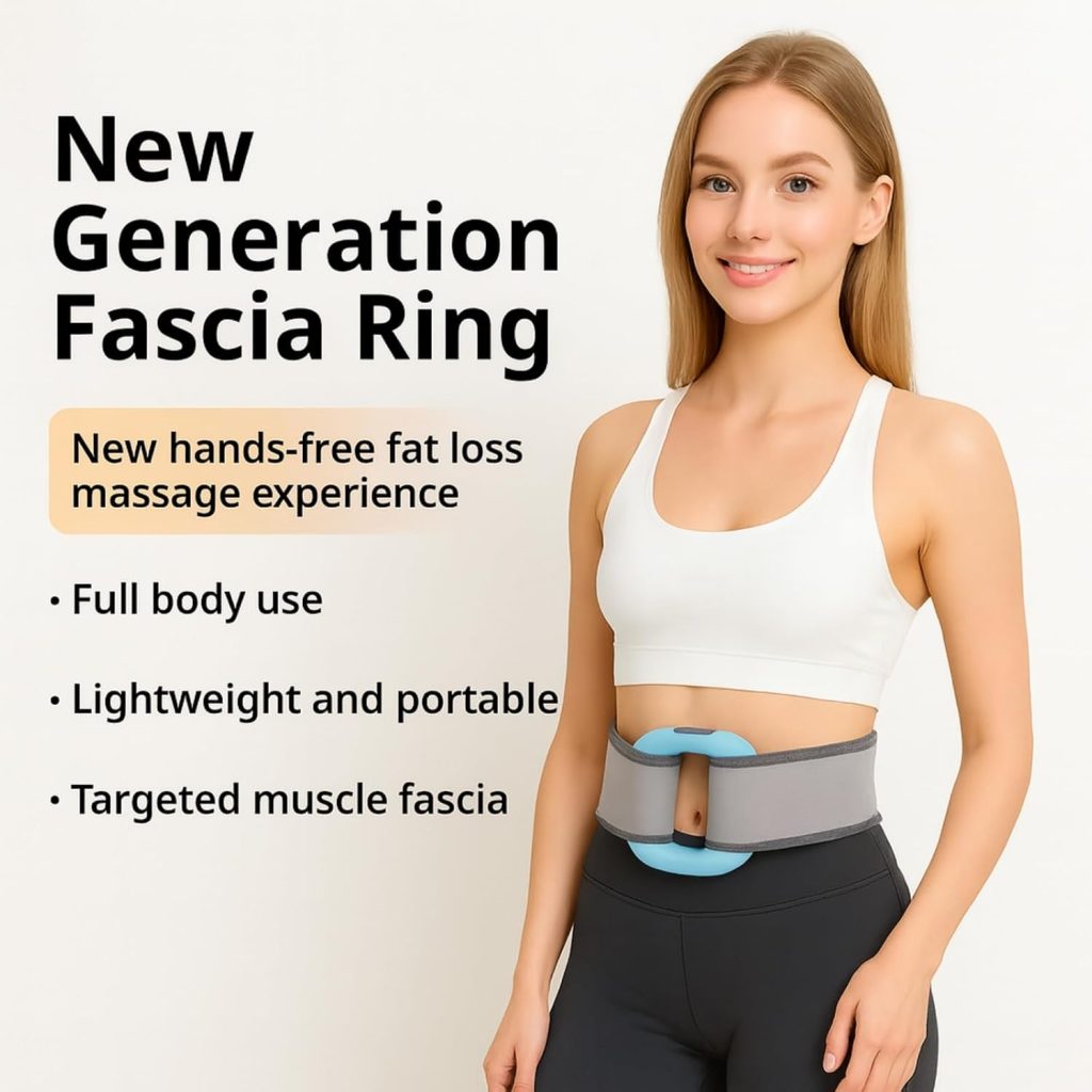 Electric Fascia Massage Ring, 5-Speed Adjustable Vibration Massager | Deep Tissue Muscle Relief, Body Sculpting, Pain Relief & Recovery with Portable Use on Neck, Shoulders, Back, Waist & Legs