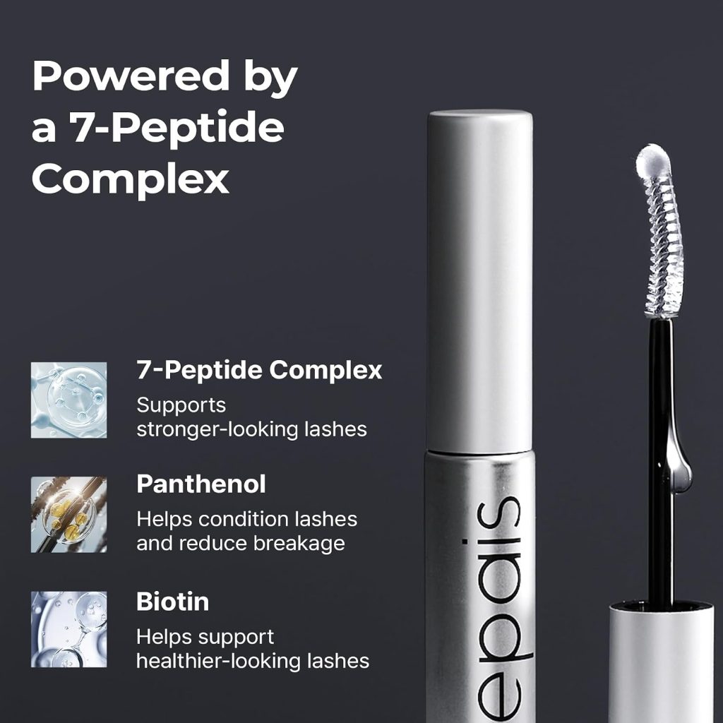 EPAIS Eyelash Growth Serum & Lash Conditioner, 7 Peptide & Biotin Formula for Longer & Fuller Looking Lashes and Brows, Prostaglandin-Free, Jumbo 30ml (6+ Month Supply), Korean Lash Serum