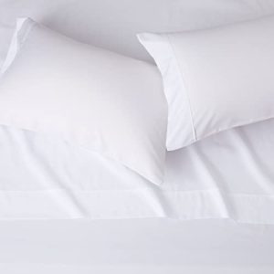 Amazon Basics Breathable, Wrinkle-Free Brushed Microfiber 4-Piece Bed Sheet Set with 14-Inch Deep Pockets, Queen, Gray Crosshatch, Printed
