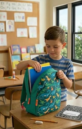 Trail maker 15 Inch Kids Backpacks for Boys & Girls | Preschool, Kindergarten, Elementary School Backpacks with Adjustable, Padded Straps (Prehistoric Pals)