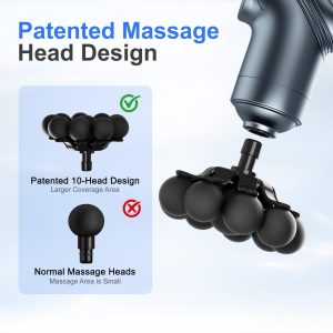 Massage Gun Deep Tissue Mini Muscle Back Massager for Pain Relief Silent Mini Muscle Massager with 9 Massages Heads Birthday Gifts for Men Women Dad Him (Blue)