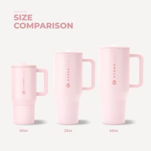 HydroJug Traveler 40oz, Insulated Tumbler with Handle & Straw, Pink Sand