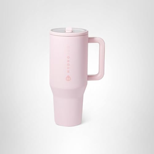 HydroJug Traveler 40oz, Insulated Tumbler with Handle & Straw, Pink Sand