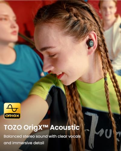 TOZO A1 Wireless Earbuds Bluetooth 5.3 Light Weight in Ear Headphones | IPX5 Waterproof,2 Mics for AI Calls,Immersive Premium Sound Bass Headset with Charging Case,32 EQ via App Black - photo 4