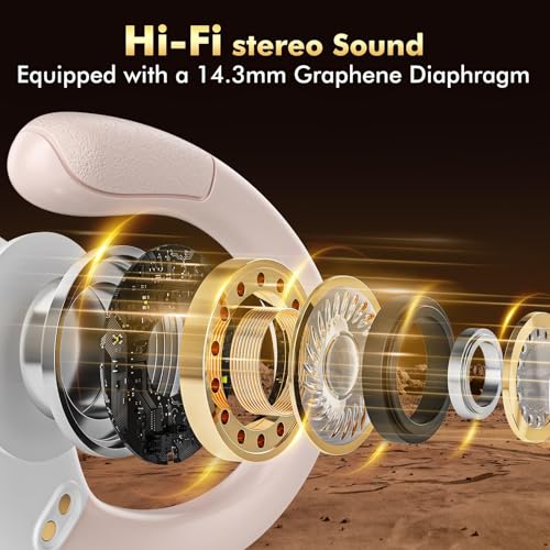 HAOYUYAN Wireless Earbuds, Sports Bluetooth Headphones, 80Hrs Playtime Ear Buds with LED Power Display, Noise Canceling Headset, IPX7 Waterproof Earphones for Workout/Running（Rose Gold） - photo 3