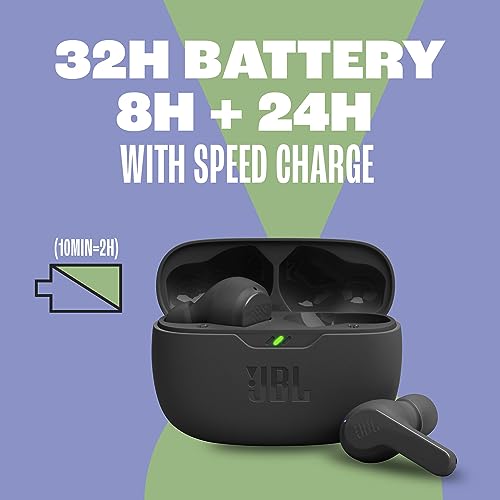 JBL Vibe Beam - True Wireless Earbuds - Black | JBL Deep Bass Sound, Comfortable fit, Up to 32 8h 24h total hours of battery life with speed charging - photo 5