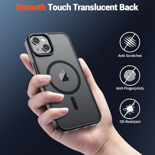 SUPFINE Magnetic for iPhone 13 Case/iPhone 14 Case Black | With Screen Protector, Translucent Matte, Compatible with MagSafe, Military Grade Drop Proof, Rugged Shockproof Protective - photo 6