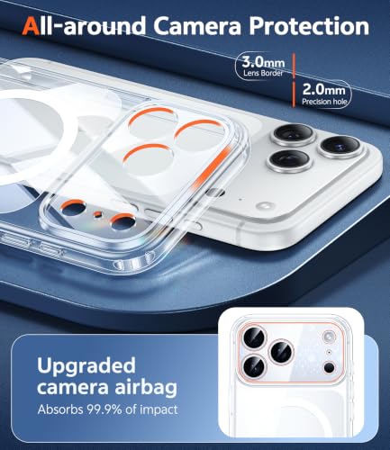 FNTCASE Magnetic for iPhone 18 Pro Case / 17 Pro Case, Clear | Fit for Magsafe, with Screen Protector, Military Grade Drop Protection Cover, Slim Phone Cases, Shockproof Bumper - photo 4