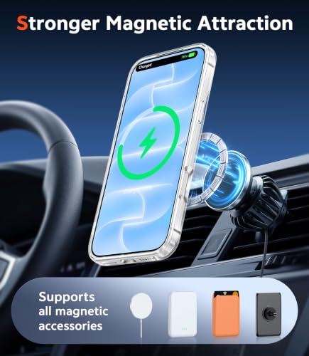 FNTCASE Magnetic for iPhone 18 Pro Case / 17 Pro Case, Clear | Fit for Magsafe, with Screen Protector, Military Grade Drop Protection Cover, Slim Phone Cases, Shockproof Bumper - photo 3