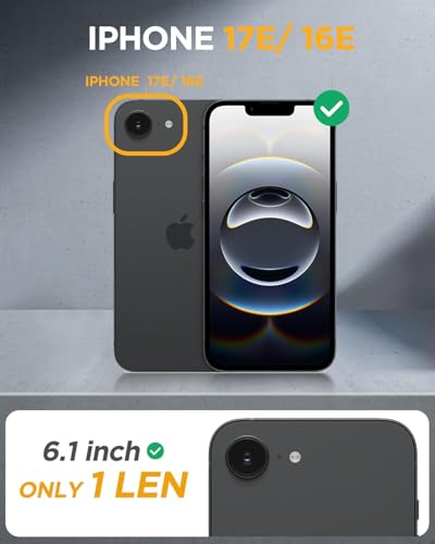 Miracase for iPhone 17e Case & iPhone 16e Case, Full-Body Phone with Built-in Glass Screen Protector, [Magnetic with MagSafe] Military Drop Proof 17 E/ 16 E Cover Bumper 6.1 inch, Black - photo 6