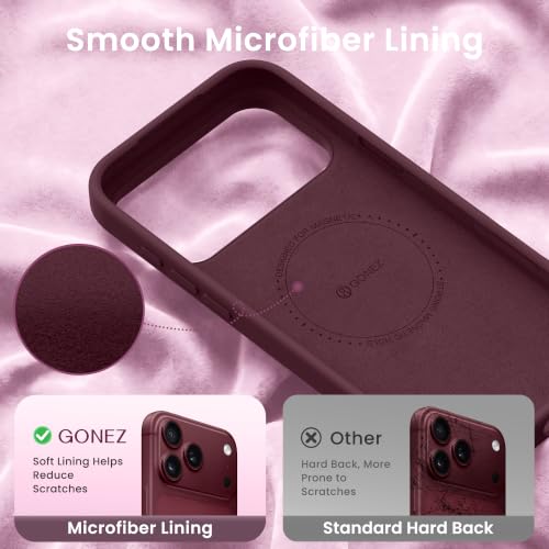 GONEZ for iPhone 18 Pro-Max Case/17 Pro-Max Case, Compatible with MagSafe | Burgundy, Screen Protector, Full Camera Protection, Premium Silicone Cover Shockproof Drop Protection Slim Phone Case - photo 5