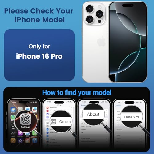 Temdan for iPhone 16 Pro Case with Screen Protector Clear | Compatible with Magsafe, Anti-Yellowing, Military-Grade Protection, Shockproof Slim Magnetic Phone Case,6.3" - photo 2