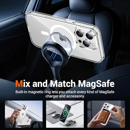 Temdan for iPhone 16 Pro Case with Screen Protector Clear | Compatible with Magsafe, Anti-Yellowing, Military-Grade Protection, Shockproof Slim Magnetic Phone Case,6.3" - photo 3
