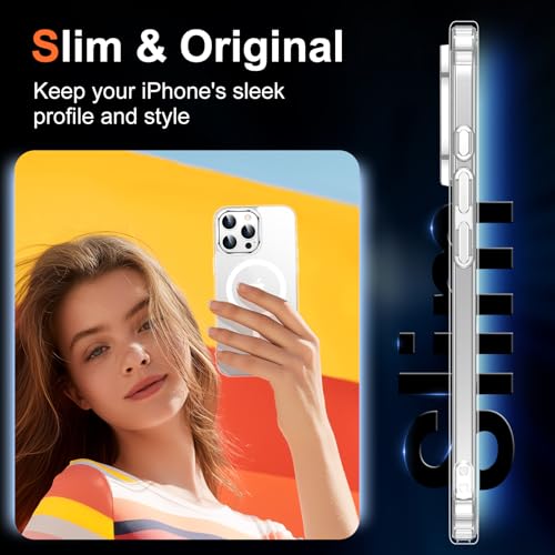 Temdan for iPhone 16 Pro Case with Screen Protector Clear | Compatible with Magsafe, Anti-Yellowing, Military-Grade Protection, Shockproof Slim Magnetic Phone Case,6.3" - photo 7