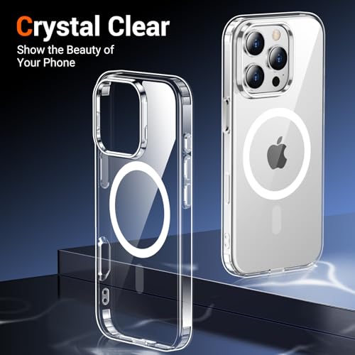 Temdan for iPhone 16 Pro Case with Screen Protector Clear | Compatible with Magsafe, Anti-Yellowing, Military-Grade Protection, Shockproof Slim Magnetic Phone Case,6.3" - photo 6