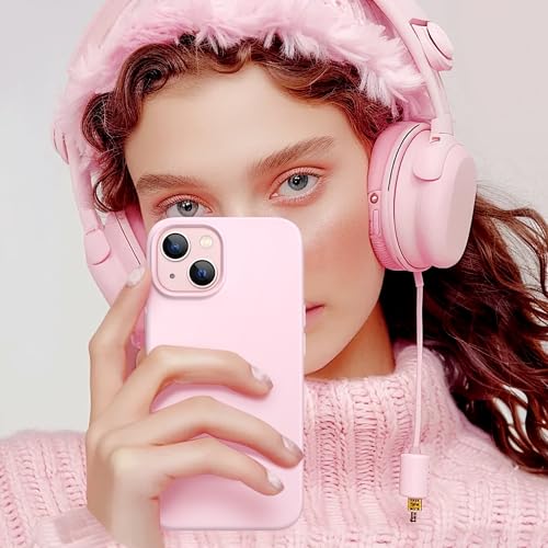 GolbinBox Magnetic for iPhone 13/14 Case, Silicone Cover, Chalk Pink | Compatible with MagSafe, Soft Touch Feel, Anti-Scratch Microfiber Lining, Slim Shockproof Protective Phone Case 6.1" - photo 8