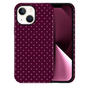 DuiDuiQ Polka Dot Pattern Phone Case for iPhone 13/14 6.1", Wine | Cute Aesthetic Case for Women Girls,Dual-layer Shockproof Protective Phone Cover,No Fading Print