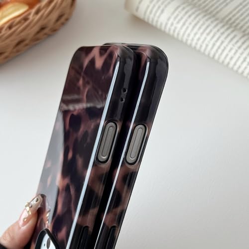 Longlayss Compatible with iPhone 17 Pro Max Case Tortoise Shell Phone Case | Tortoise Shell Phone Cover for Women Girl Shockproof TPU and Hard PC Protective Cover - Amber Brown Leopard - photo 5