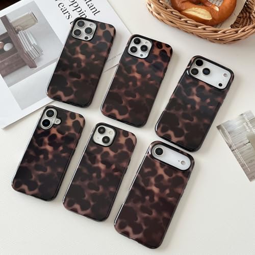 Longlayss Compatible with iPhone 17 Pro Max Case Tortoise Shell Phone Case | Tortoise Shell Phone Cover for Women Girl Shockproof TPU and Hard PC Protective Cover - Amber Brown Leopard - photo 3