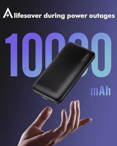 Miady 2-Pack Portable Charger, Slim 10000mAh Power Bank Travel Battery Pack | Dual USB丨3 Outputs 2 Inputs丨for Backpack Travel Camping丨Slim丨Compatible with iPhone Android etc丨Flight-Safe丨37Wh丨Black+White - photo 6