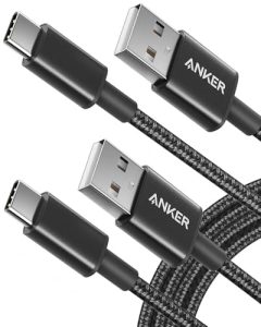 Anker USB A to USB C Cable, USB to USB C Cable (2-Pack, 6 ft, Black) | For iPhone 17 Series, Samsung Galaxy S10 / S10+, LG V30, Beats Fit Pro, and More
