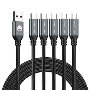 USB C Cable 5 Pack 6FT, USB A to Type C Fast Charger Cord | 3A braided USB A to C charging cords for iPhone 17 16 15, Samsung Galaxy, LG; 5 pack for home, office, car and travel.(Grey)
