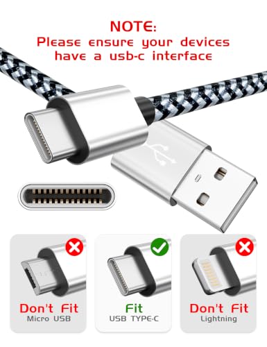 Teeind USB C Cable 6ft 5Pack, 3A Fast Charging Nylon Braided Type C Cord | Tpc001 USB C Charger Cable with Durable Braided Design, Compatible with Samsung Galaxy S10e S10 S9 S8 Plus Note 9 A80 A50 A20 - photo 3