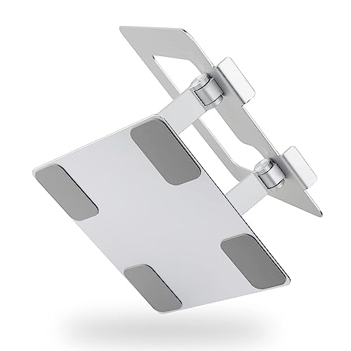 Amazon Basics Sturdy and Portable Ergonomic Laptop Stand for Desk, Height Adjustable Riser with Ventilated Cooling, Foldable, Fits all Laptops up to 15.6 Inch, Silver - photo 4