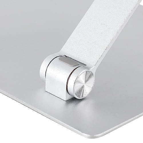 Amazon Basics Sturdy and Portable Ergonomic Laptop Stand for Desk, Height Adjustable Riser with Ventilated Cooling, Foldable, Fits all Laptops up to 15.6 Inch, Silver - photo 6