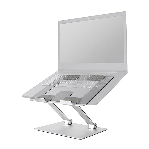 Amazon Basics Sturdy and Portable Ergonomic Laptop Stand for Desk, Height Adjustable Riser with Ventilated Cooling, Foldable, Fits all Laptops up to 15.6 Inch, Silver - photo 5