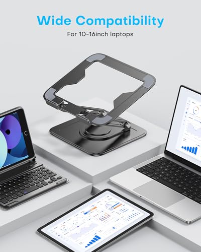 LOXP Adjustable Laptop Stand, Computer Stand with 360 Rotating Base | Ergonomic Laptop Riser Mount for Desk Foldable Protable Computer Desk Fits with MacBook Pro Air - photo 7
