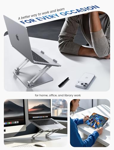 Lamicall Aluminum Laptop Stand for Desk for MacBook Air Pro Neo 10-17.3'' | Adjustable Computer Stand, Ergonomic Laptop Riser, Foldable Portable Notebook Holder fits Dell HP Lenovo Office Home College - photo 6