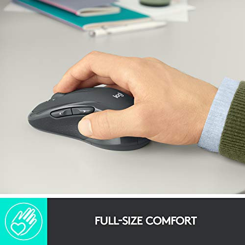 Logitech M510 Full Size Ambidextrous 2.4 GHz Wireless Mouse | 2.4 GHz USB-A Nano Receiver, tilt-to-scroll function, 2-year battery life, Windows Mac Linux compatible, certified for Chrome - photo 2