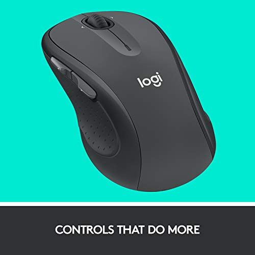 Logitech M510 Full Size Ambidextrous 2.4 GHz Wireless Mouse | 2.4 GHz USB-A Nano Receiver, tilt-to-scroll function, 2-year battery life, Windows Mac Linux compatible, certified for Chrome - photo 4