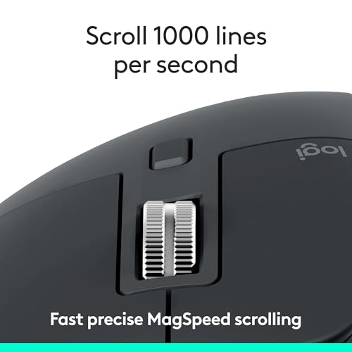 Logitech MX Master 3S Bluetooth Wireless Mouse No Receiver - Graphite | MagSpeed Scrolling, 8K DPI tracking, Quiet clicks, Programmable buttons, Bluetooth, Windows PC, Mac, Linux, Chrome - photo 3