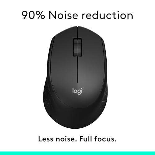 Logitech M330 Silent Plus Full Size 2.4 GHz Wireless Mouse - Black | Silent, lightweight, 2.4 GHz USB-A Nano Receiver, 1000 dpi optical tracking, 2-year battery life, PC, Mac, laptop compatible - photo 2