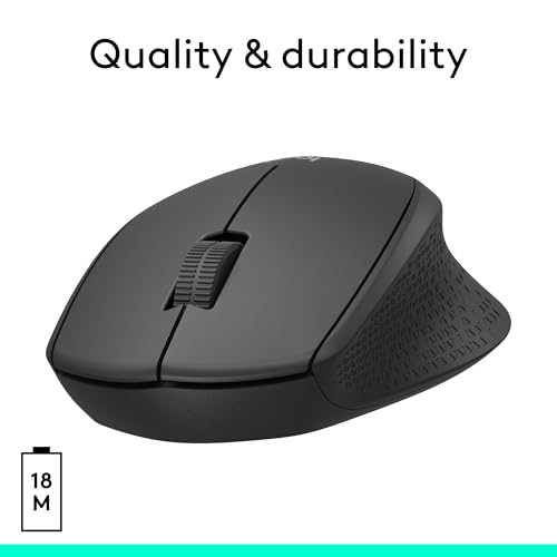 Logitech M330 Silent Plus Full Size 2.4 GHz Wireless Mouse - Black | Silent, lightweight, 2.4 GHz USB-A Nano Receiver, 1000 dpi optical tracking, 2-year battery life, PC, Mac, laptop compatible - photo 6