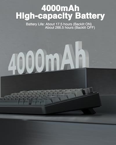 AULA F75 Pro Wireless Mechanical Keyboard,75% Hot Swappable Custom Keyboard with Knob,RGB Backlit,Pre-lubed Reaper Switches,Side Printed PBT Keycaps,2.4GHz/USB-C/BT5.0 Mechanical Gaming Keyboards - photo 7