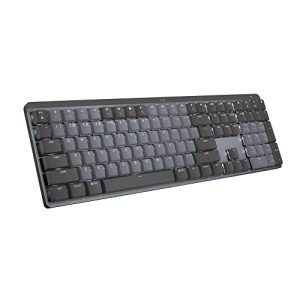 Logitech MX Mechanical Wireless Illuminated Keyboard Tactile - Graphite | Low-profile full-size, 3 device Bluetooth pairing, Smart backlight auto-adjusts, USB-C rechargeable, Up to 15 day battery
