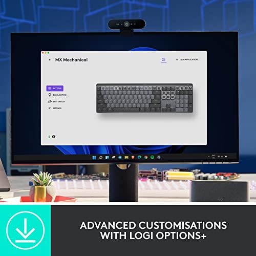 Logitech MX Mechanical Wireless Illuminated Keyboard Tactile - Graphite | Low-profile full-size, 3 device Bluetooth pairing, Smart backlight auto-adjusts, USB-C rechargeable, Up to 15 day battery - photo 7