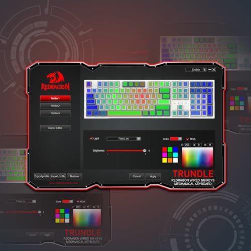 Redragon K668 108-Key Hot-Swap Wired RGB Gaming Keyboard, Extra 4 Hotkeys | Dedicated Shortcut Keys for Mute, Calc & Desktop, Cushioned Noise Dampening for Creamy Thocky Sound, Swap-Ready, PRO Software - photo 7