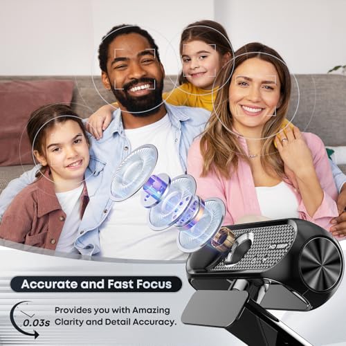 1080P HD Webcam with Microphone, Noise Cancellation, Privacy Cover, Wide-Angle Lens, Auto Light Correction, Plug & Play USB Webcam for Laptop, Desktop, PC, Mac, Zoom, Skype, Streaming (Black) - photo 3
