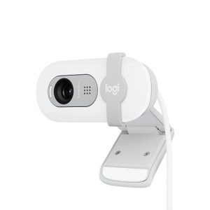 Logitech Brio 100 Full HD 1080p Webcam for Streaming and Meetings - White | 1080p with auto-light correction, built-in mic, privacy shutter, USB-A, compatible with Teams, Google Meet, Zoom and more