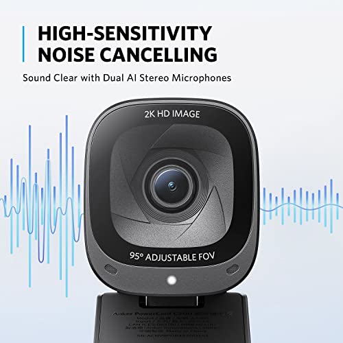 Anker PowerConf C200 2K Webcam for PC/Laptop/Mac, Low-Light Correction | Conference Microphone, 360° Voice Coverage, Smart Voice Enhancement, Powerful Sound, Desktop PC Speaker, Online Meetings - photo 6