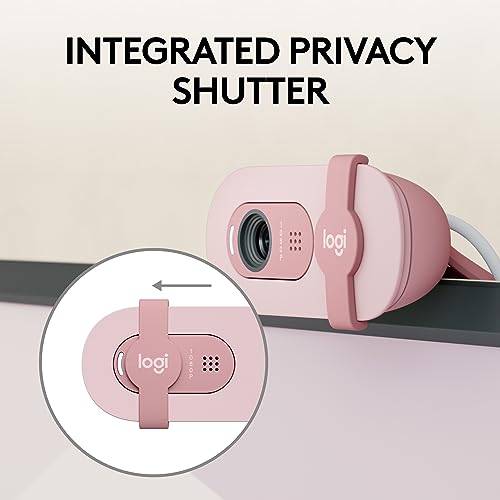 Logitech Brio 100 Full HD 1080p Webcam - Rose | Meetings and Streaming, Auto-Light Balance, Built-In Mic, Privacy Shutter, USB-A, Microsoft Teams, Google Meet, Zoom and More - photo 4