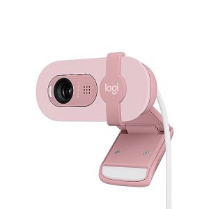 Logitech Brio 100 Full HD 1080p Webcam - Rose | Meetings and Streaming, Auto-Light Balance, Built-In Mic, Privacy Shutter, USB-A, Microsoft Teams, Google Meet, Zoom and More