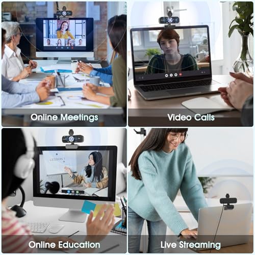 TRAUSI 1080P FHD Webcam with Noise-Canceling Mic, Auto Light Correction, Privacy Cover and Wide Angle Lens, Plug & Play USB Camera for Laptop/Desktop/PC/Mac, Compatible with Zoom/Teams/Streaming - photo 5