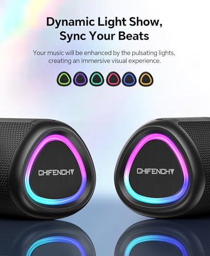 Portable Bluetooth Speaker Stocking Stuffers: Outdoor Essentials Waterproof | Powerful Sound,Dynamic Lights,15H Playtime,BT 5.3,TWS Pairing,IPX5 Beach|Pool|Camping|Travel Accessories,White Elephant Gifts - photo 3