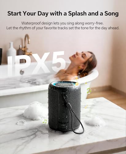 Portable Bluetooth Speaker Stocking Stuffers: Outdoor Essentials Waterproof | Powerful Sound,Dynamic Lights,15H Playtime,BT 5.3,TWS Pairing,IPX5 Beach|Pool|Camping|Travel Accessories,White Elephant Gifts - photo 6