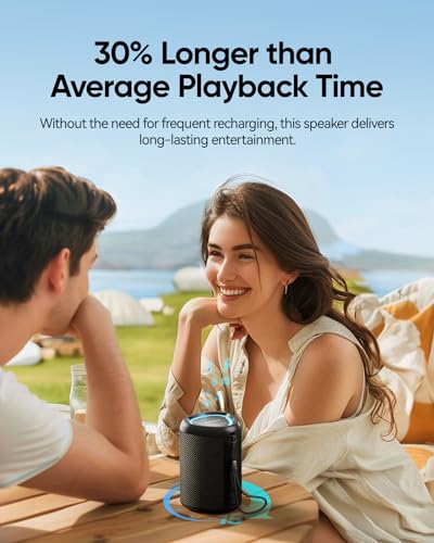 Portable Bluetooth Speaker Stocking Stuffers: Outdoor Essentials Waterproof | Powerful Sound,Dynamic Lights,15H Playtime,BT 5.3,TWS Pairing,IPX5 Beach|Pool|Camping|Travel Accessories,White Elephant Gifts - photo 7